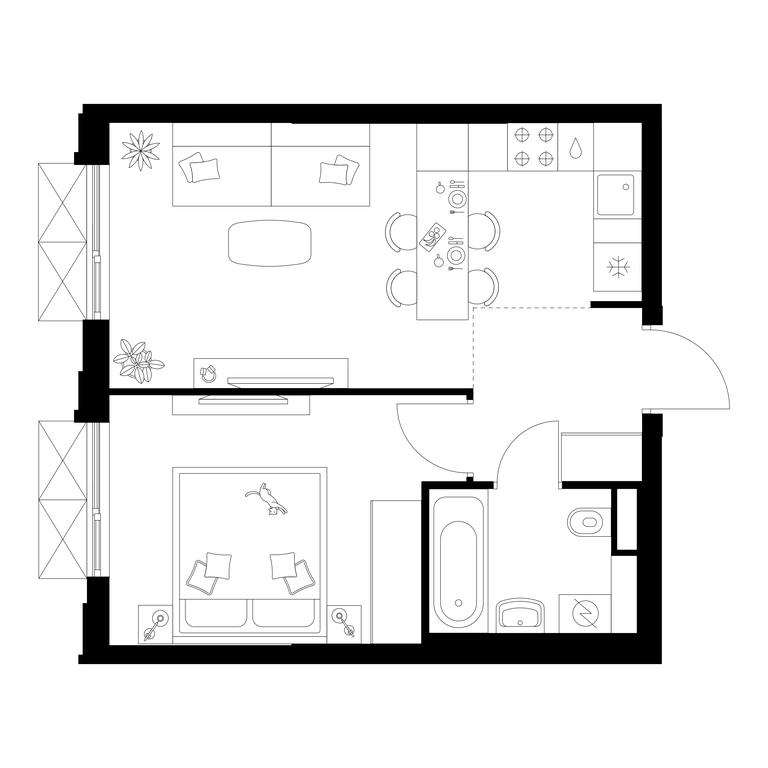 1-BD Apartment Sale, 36.2 sq. m. at Salarevo Park, Salaryevskaya Street, 8к1, Moskovskiy Settlement, Moscow, Russia #1