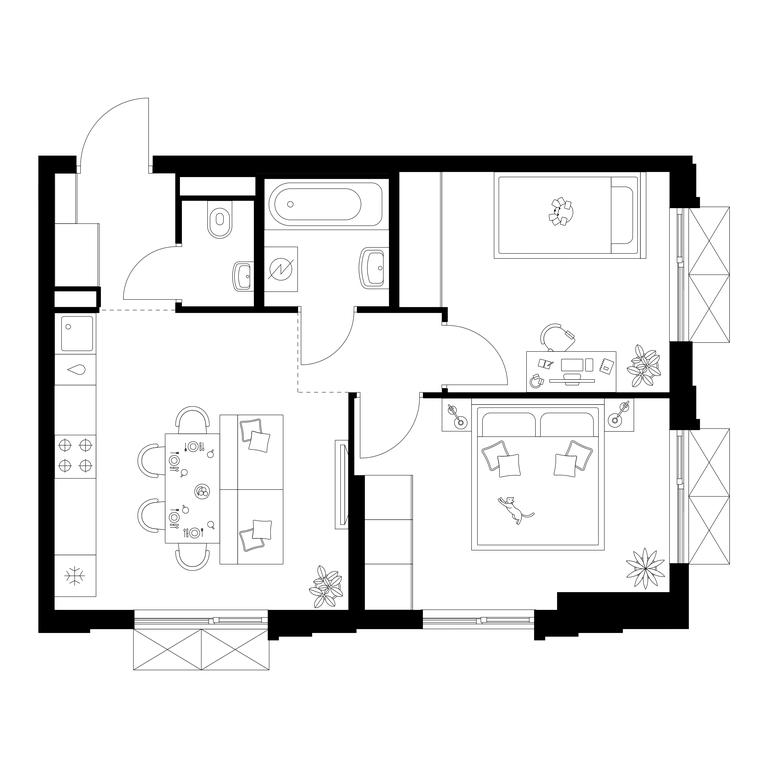 2-BD Apartment Sale, 46.1 sq. m. at Salarevo Park, Salaryevskaya Street, 8к1, Moskovskiy Settlement, Moscow, Russia #1 2-BD Apartment Sale, 46.1 sq. m. at Salarevo Park, Salaryevskaya Street, 8к1, Moskovskiy Settlement, Moscow, Russia #1