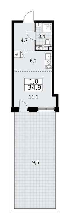 Apartment Sale, 34.9平方米 at Prokshino, Prokshino Residential Complex, Sosenskoye Settlement, Moscow, Russia #1 Apartment Sale, 34.9平方米 at Prokshino, Prokshino Residential Complex, Sosenskoye Settlement, Moscow, Russia #1