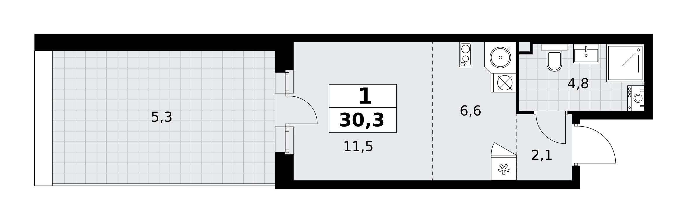 Apartment Sale, 30.3平方米 at Rodniye Kvartaly, Kvartal № 33, Marushkinskoye Settlement, Moscow, Russia #1
