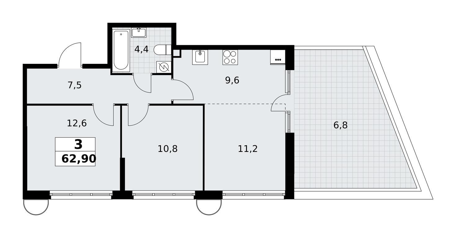 2-BD Apartment Sale, 62.9平方米 at Rodniye Kvartaly, Kvartal № 33, Marushkinskoye Settlement, Moscow, Russia #1 2-BD Apartment Sale, 62.9平方米 at Rodniye Kvartaly, Kvartal № 33, Marushkinskoye Settlement, Moscow, Russia #1