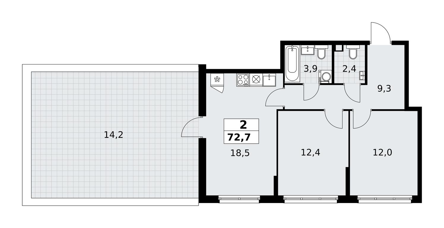 1-BD Apartment Sale, 72.7平方米 at Rodniye Kvartaly, Kvartal № 33, Marushkinskoye Settlement, Moscow, Russia #1 1-BD Apartment Sale, 72.7平方米 at Rodniye Kvartaly, Kvartal № 33, Marushkinskoye Settlement, Moscow, Russia #1