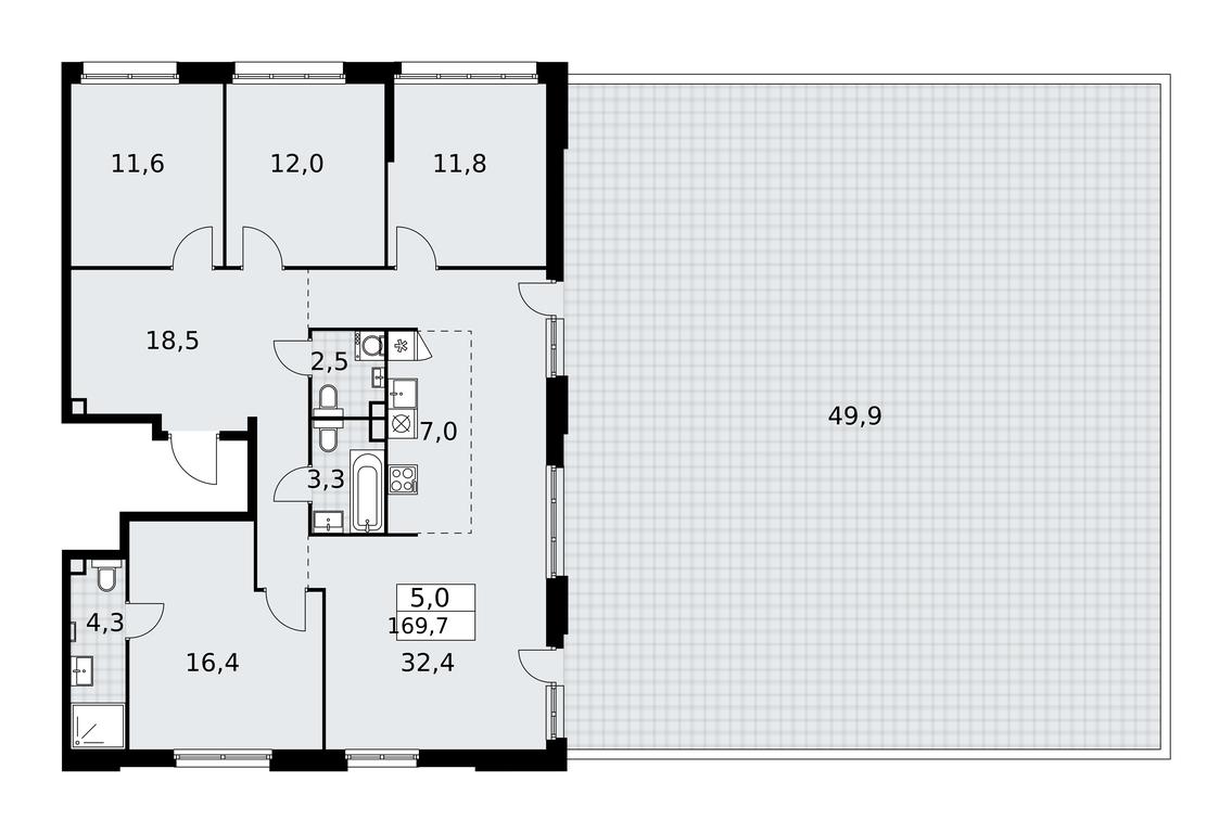 4-BD Apartment Sale, 169.7平方米 at Dzen-Kvartaly, ulitsa Aleksandry Monakhovoy, 2/3, Sosenskoye Settlement, Moscow, Russia #1 4-BD Apartment Sale, 169.7平方米 at Dzen-Kvartaly, ulitsa Aleksandry Monakhovoy, 2/3, Sosenskoye Settlement, Moscow, Russia #1