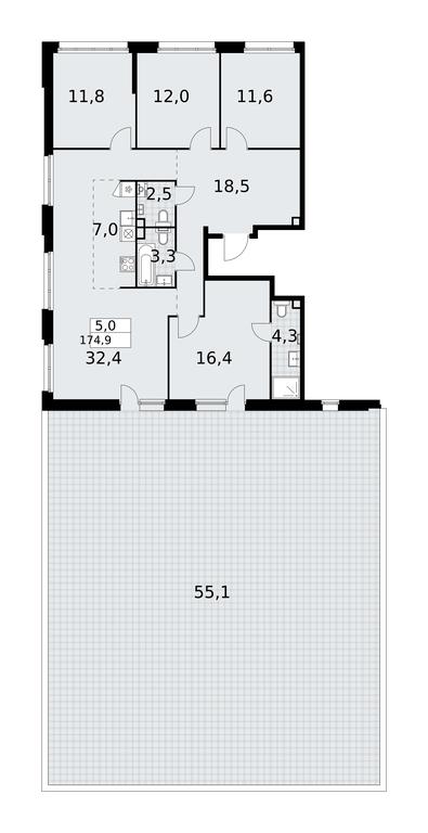 4-BD Apartment Sale, 174.9 sq. m. at Dzen-Kvartaly, ulitsa Aleksandry Monakhovoy, 2/3, Sosenskoye Settlement, Moscow, Russia #1 4-BD Apartment Sale, 174.9 sq. m. at Dzen-Kvartaly, ulitsa Aleksandry Monakhovoy, 2/3, Sosenskoye Settlement, Moscow, Russia #1