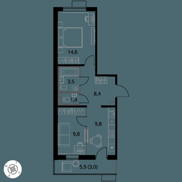 2-BD Apartment Sale, 50.5 sq. m. at 1-y Salarevskiy, Kiyevskoye Highway, Moskovskiy Settlement, Moscow, Russia #1 2-BD Apartment Sale, 50.5 sq. m. at 1-y Salarevskiy, Kiyevskoye Highway, Moskovskiy Settlement, Moscow, Russia #1