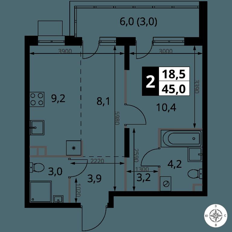 2-BD Apartment Sale, 45 sq. m. at 1-y Salarevskiy, Kiyevskoye Highway, Moskovskiy Settlement, Moscow, Russia #2 2-BD Apartment Sale, 45 sq. m. at 1-y Salarevskiy, Kiyevskoye Highway, Moskovskiy Settlement, Moscow, Russia #2