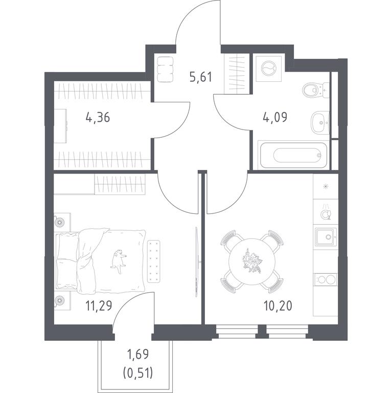 Apartment Sale, 36.06 sq. m. at Kosmicheskiy kvartal, M.K. Tikhonravova Street, Yubileyniy Microdistrict, Korolyov, Moscow Region, Russia #2 Apartment Sale, 36.06 sq. m. at Kosmicheskiy kvartal, M.K. Tikhonravova Street, Yubileyniy Microdistrict, Korolyov, Moscow Region, Russia #2