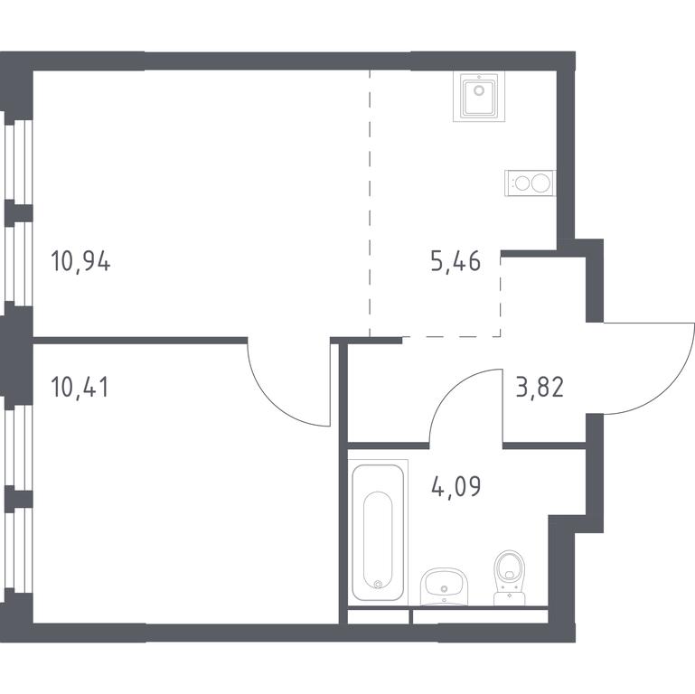Apartment Sale, 34.72 sq. m. at Kosmicheskiy kvartal, M.K. Tikhonravova Street, Yubileyniy Microdistrict, Korolyov, Moscow Region, Russia #1 Apartment Sale, 34.72 sq. m. at Kosmicheskiy kvartal, M.K. Tikhonravova Street, Yubileyniy Microdistrict, Korolyov, Moscow Region, Russia #1