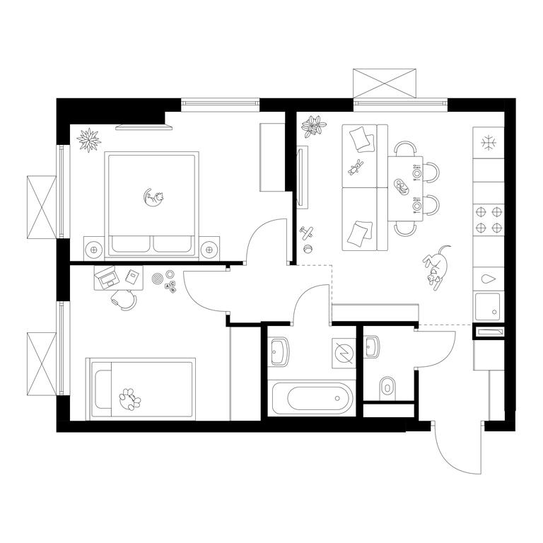 2-BD Apartment Sale, 46.2 sq. m. at Salarevo Park, Salaryevskaya Street, 8к1, Moskovskiy Settlement, Moscow, Russia #1 2-BD Apartment Sale, 46.2 sq. m. at Salarevo Park, Salaryevskaya Street, 8к1, Moskovskiy Settlement, Moscow, Russia #1