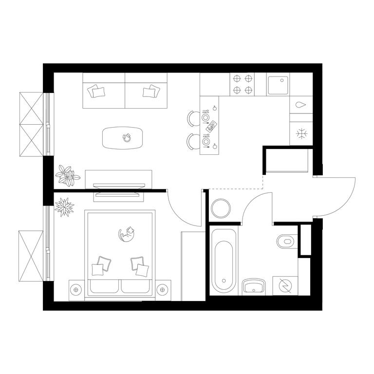 1-BD Apartment Sale, 32.4 sq. m. at Salarevo Park, Salaryevskaya Street, 8к1, Moskovskiy Settlement, Moscow, Russia #1