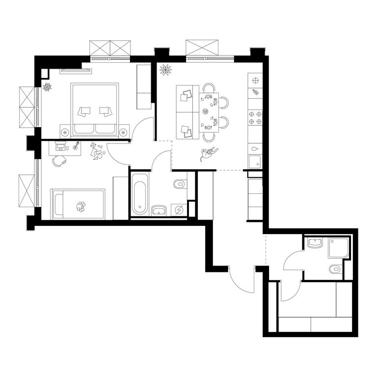2-BD Apartment Sale, 59.7平方米 at Salarevo Park, Salaryevskaya Street, 8к1, Moskovskiy Settlement, Moscow, Russia #1 2-BD Apartment Sale, 59.7平方米 at Salarevo Park, Salaryevskaya Street, 8к1, Moskovskiy Settlement, Moscow, Russia #1
