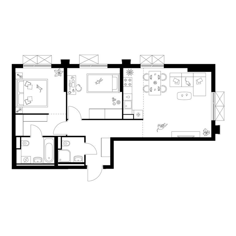 2-BD Apartment Sale, 61.8 sq. m. at Salarevo Park, Salaryevskaya Street, 8к1, Moskovskiy Settlement, Moscow, Russia #1
