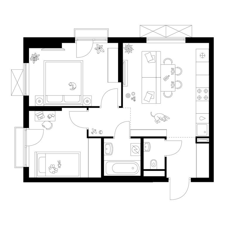 2-BD Apartment Sale, 48.5 sq. m. at Salarevo Park, Salaryevskaya Street, 8к1, Moskovskiy Settlement, Moscow, Russia #1