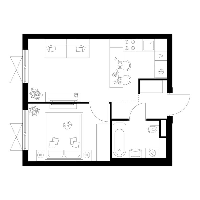 1-BD Apartment Sale, 32.4 sq. m. at Salarevo Park, Salaryevskaya Street, 8к1, Moskovskiy Settlement, Moscow, Russia #1
