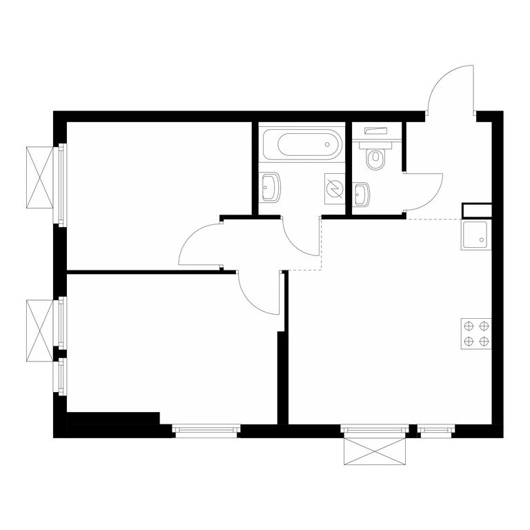 2-BD Apartment Sale, 46.2 sq. m. at Mitinskiy Les, Muravskaya Street, 44А, Moscow, Russia #1 2-BD Apartment Sale, 46.2 sq. m. at Mitinskiy Les, Muravskaya Street, 44А, Moscow, Russia #1