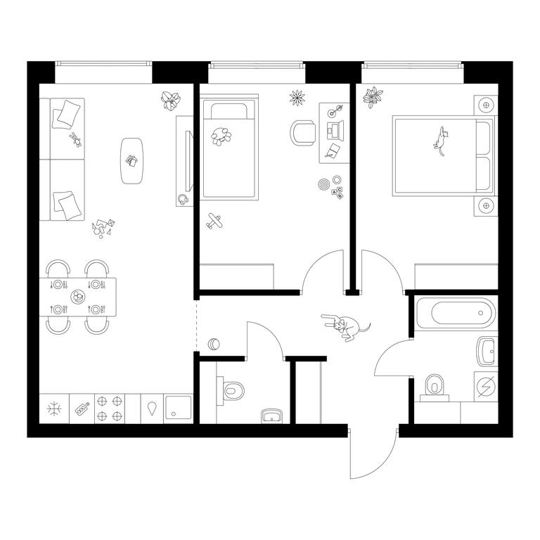 2-BD Apartment Sale, 56 sq. m. at Polar, Polyarnaya Street, 39Б, Moscow, Russia #2 2-BD Apartment Sale, 56 sq. m. at Polar, Polyarnaya Street, 39Б, Moscow, Russia #2