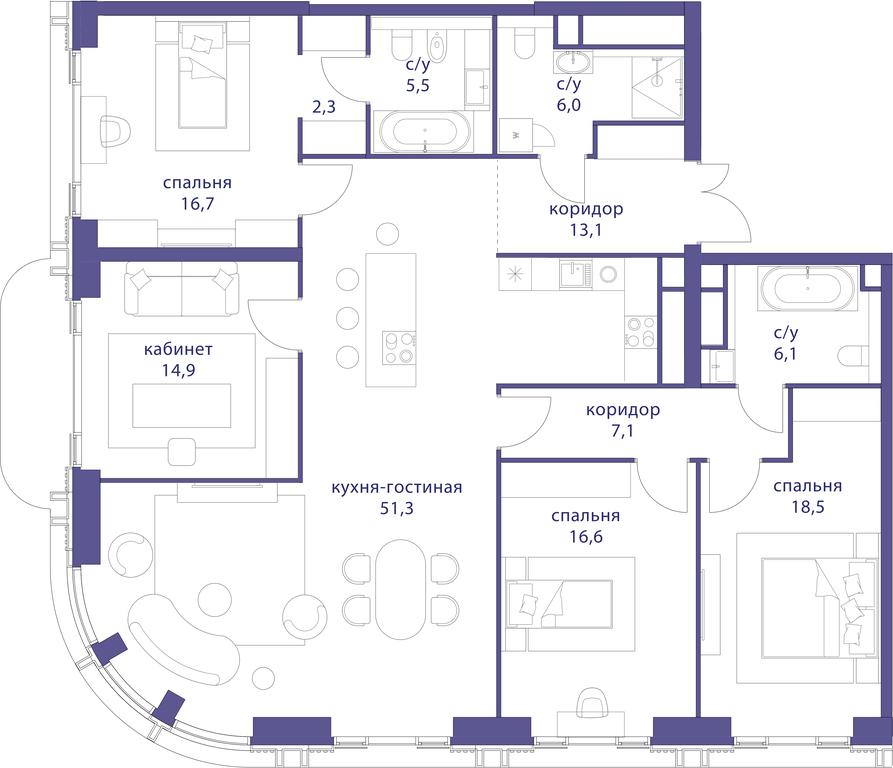 4-BD Apartment Sale, 158.1 sq. m. at Tatarskaya 35, Bolshaya Tatarskaya Street, Moscow, Russia #1 4-BD Apartment Sale, 158.1 sq. m. at Tatarskaya 35, Bolshaya Tatarskaya Street, Moscow, Russia #1