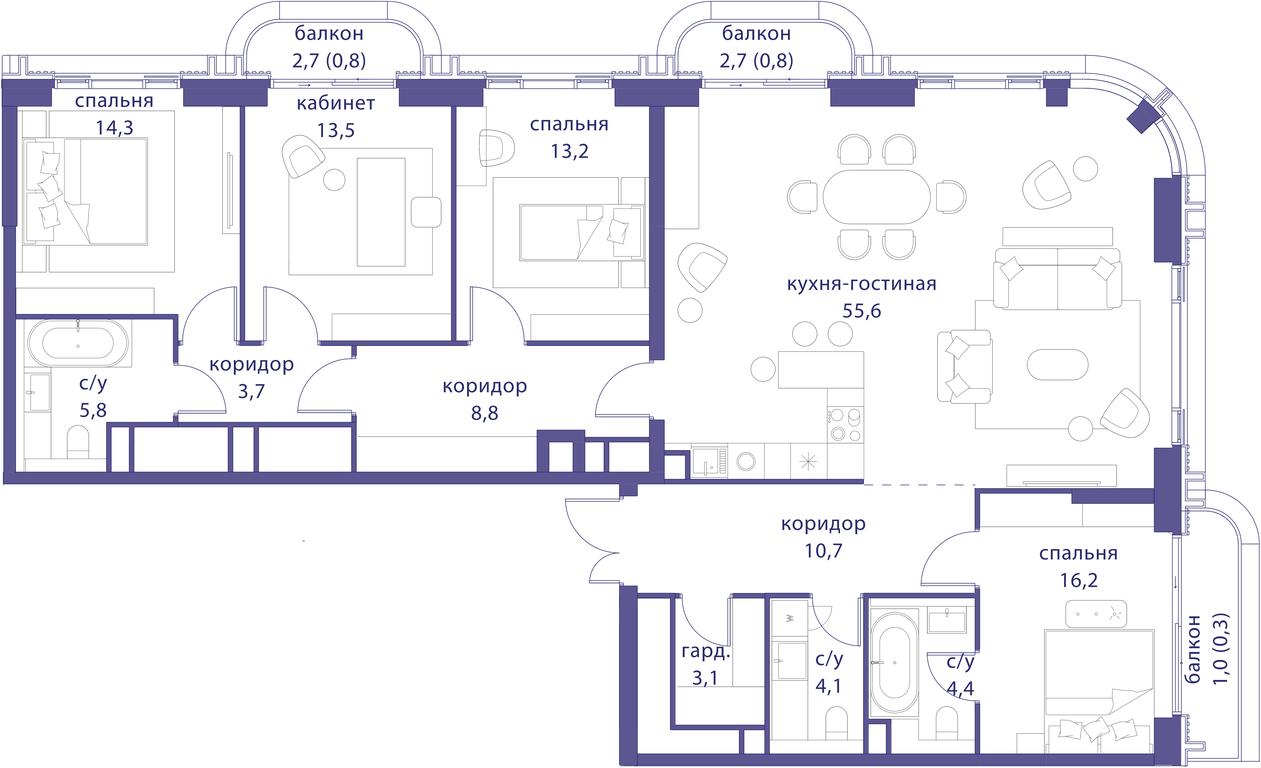 4-BD Apartment Sale, 153.4 sq. m. at Tatarskaya 35, Bolshaya Tatarskaya Street, Moscow, Russia #1 4-BD Apartment Sale, 153.4 sq. m. at Tatarskaya 35, Bolshaya Tatarskaya Street, Moscow, Russia #1