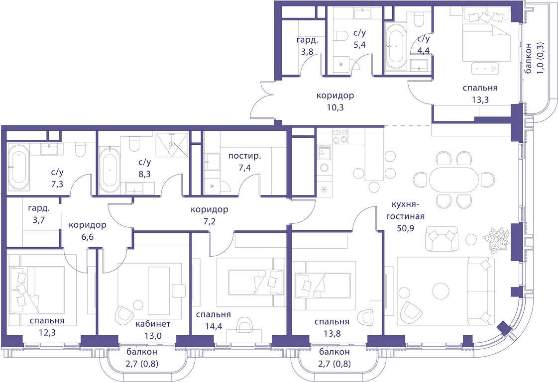 Продажа 5-комн. квартиры, 184,8 м² в ЖК «Татарская 35», Большая Татарская улица, Москва, Россия #1 Продажа 5-комн. квартиры, 184,8 м² в ЖК «Татарская 35», Большая Татарская улица, Москва, Россия #1