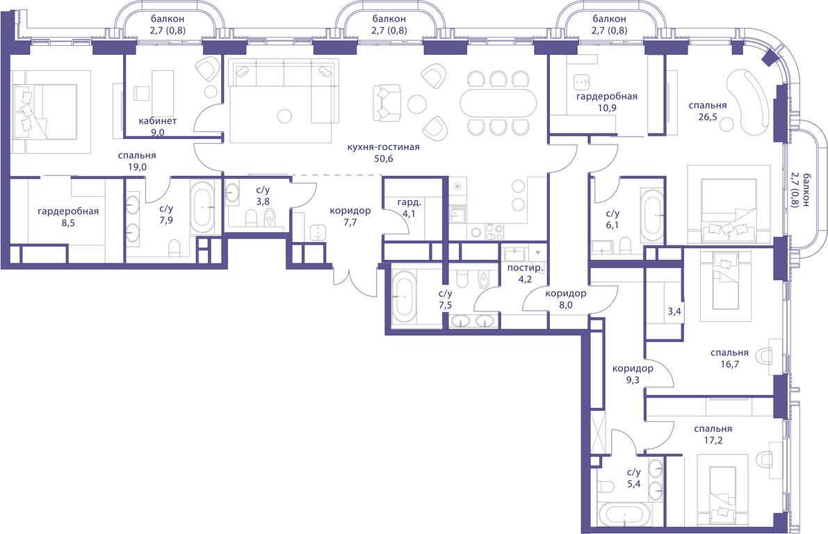 Продажа 5-комн. квартиры, 231,6 м² в ЖК «Татарская 35», Большая Татарская улица, Москва, Россия #1 Продажа 5-комн. квартиры, 231,6 м² в ЖК «Татарская 35», Большая Татарская улица, Москва, Россия #1