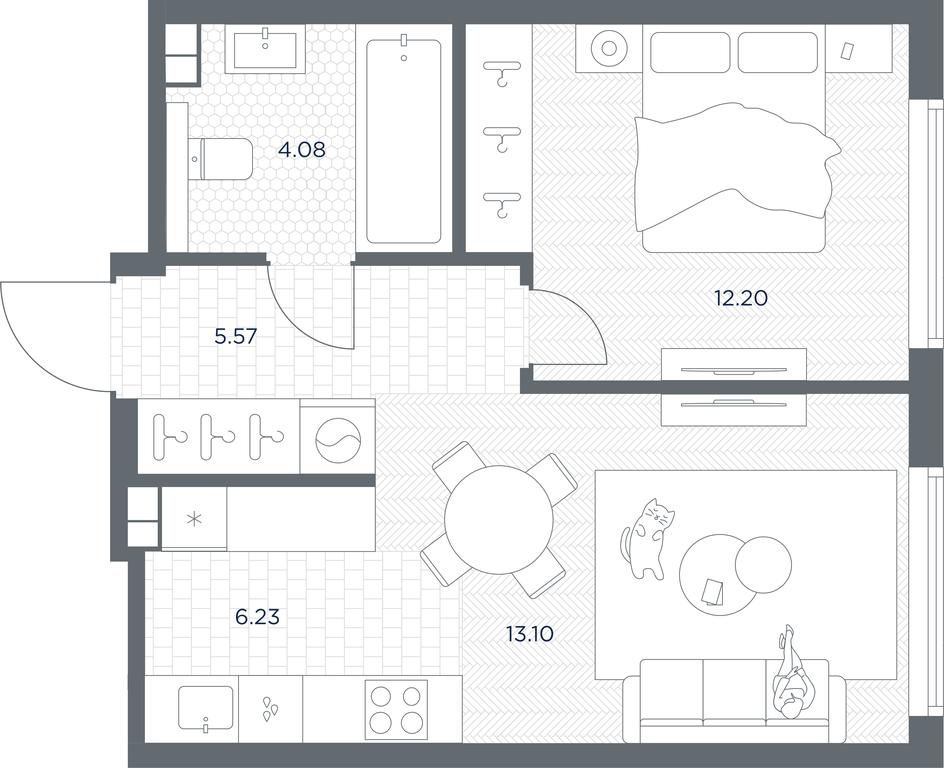 Apartment Sale, 41.18 sq. m. at TATE, Vetkina Street, Moscow, Russia #1