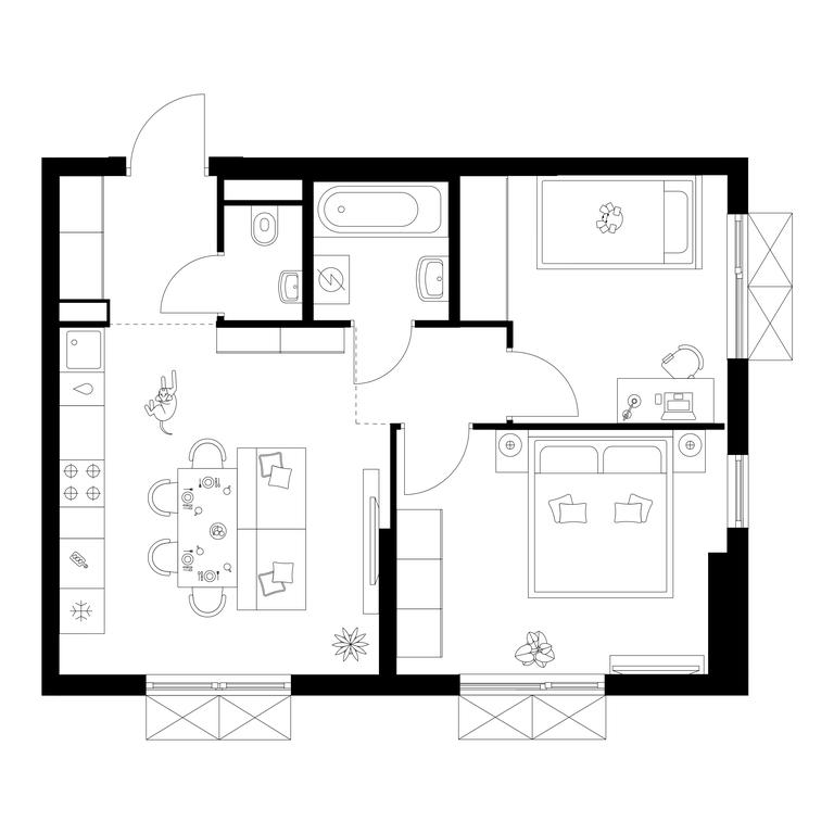 2-BD Apartment Sale, 48.5 sq. m. at Salarevo Park, Salaryevskaya Street, 8к1, Moskovskiy Settlement, Moscow, Russia #1 2-BD Apartment Sale, 48.5 sq. m. at Salarevo Park, Salaryevskaya Street, 8к1, Moskovskiy Settlement, Moscow, Russia #1
