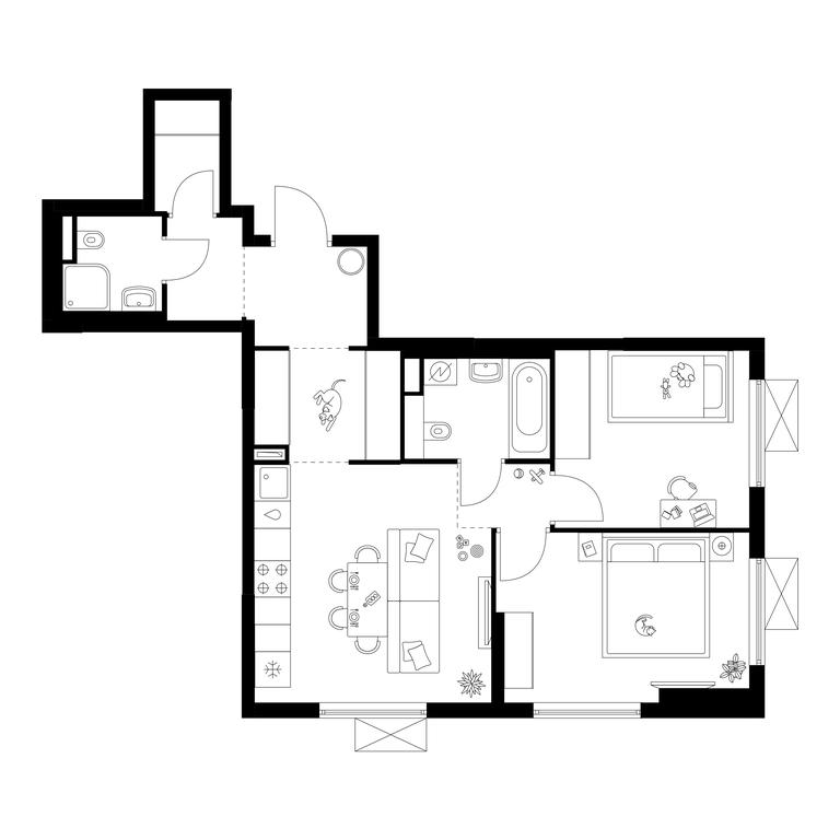 2-BD Apartment Sale, 56.4 sq. m. at Salarevo Park, Salaryevskaya Street, 8к1, Moskovskiy Settlement, Moscow, Russia #1