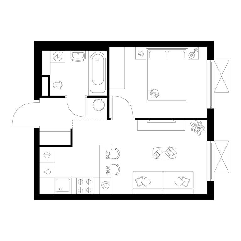 1-BD Apartment Sale, 32.3 sq. m. at Salarevo Park, Salaryevskaya Street, 8к1, Moskovskiy Settlement, Moscow, Russia #1