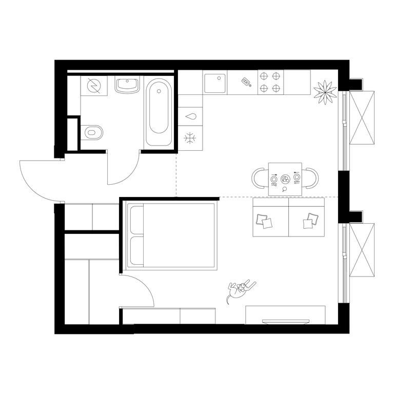 1-BD Apartment Sale, 34.1 sq. m. at Salarevo Park, Salaryevskaya Street, 8к1, Moskovskiy Settlement, Moscow, Russia #1