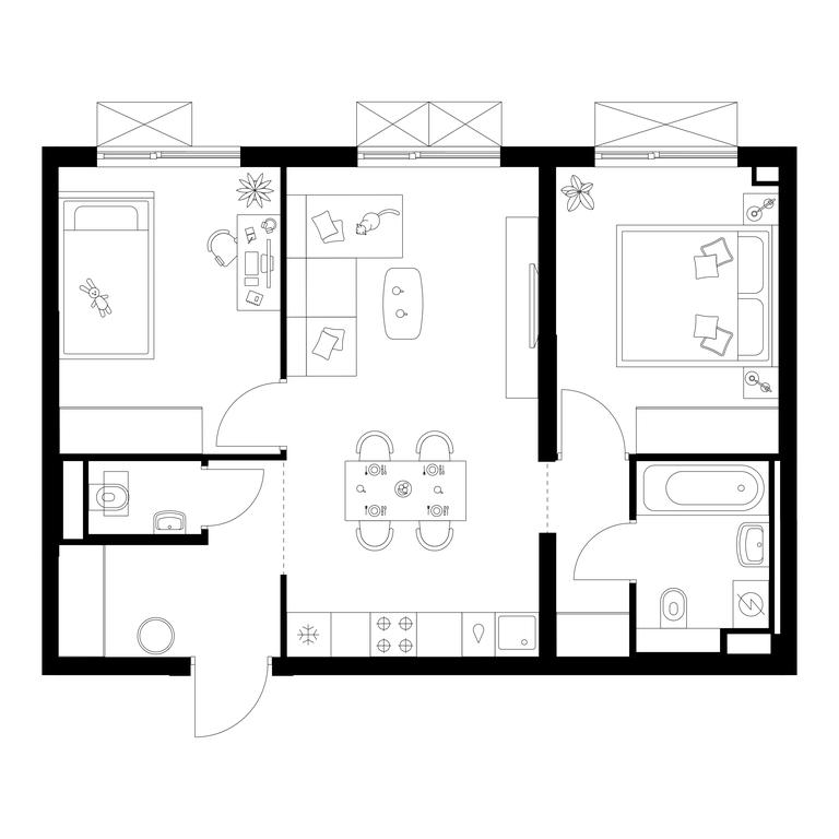 2-BD Apartment Sale, 52.5 sq. m. at Salarevo Park, Salaryevskaya Street, 8к1, Moskovskiy Settlement, Moscow, Russia #1
