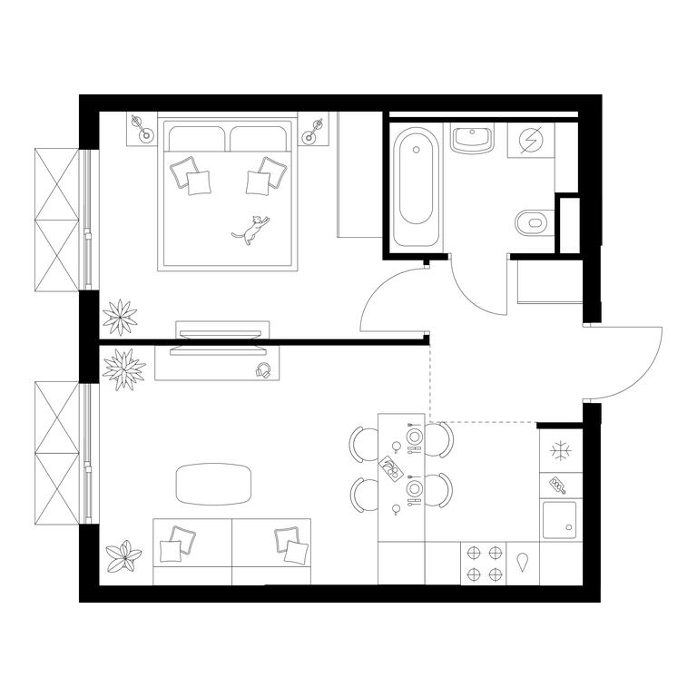 1-BD Apartment Sale, 36.1 sq. m. at Salarevo Park, Salaryevskaya Street, 8к1, Moskovskiy Settlement, Moscow, Russia #1