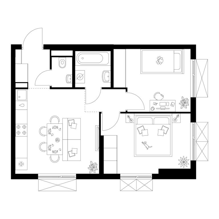 2-BD Apartment Sale, 46.1 sq. m. at Salarevo Park, Salaryevskaya Street, 8к1, Moskovskiy Settlement, Moscow, Russia #1 2-BD Apartment Sale, 46.1 sq. m. at Salarevo Park, Salaryevskaya Street, 8к1, Moskovskiy Settlement, Moscow, Russia #1