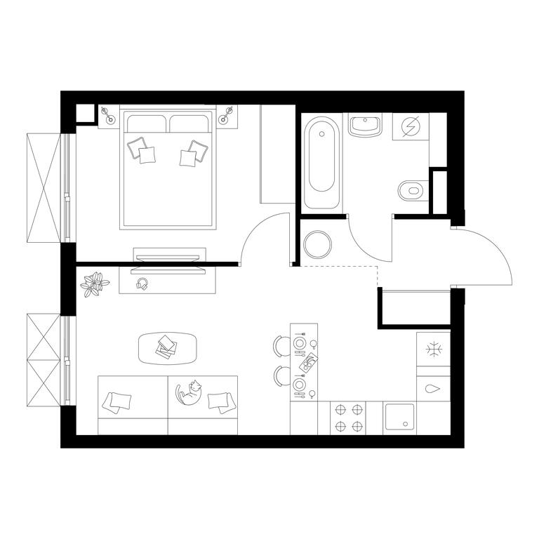 1-BD Apartment Sale, 32.3 sq. m. at Salarevo Park, Salaryevskaya Street, 8к1, Moskovskiy Settlement, Moscow, Russia #1