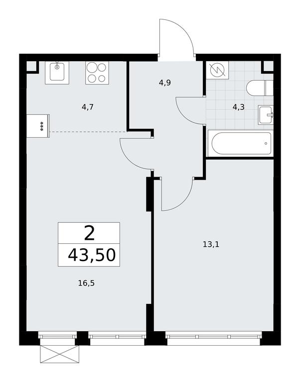1-BD Apartment Sale, 43.4平方米 at Dzen-Kvartaly, ulitsa Aleksandry Monakhovoy, 2/3, Sosenskoye Settlement, Moscow, Russia #2 1-BD Apartment Sale, 43.4平方米 at Dzen-Kvartaly, ulitsa Aleksandry Monakhovoy, 2/3, Sosenskoye Settlement, Moscow, Russia #2