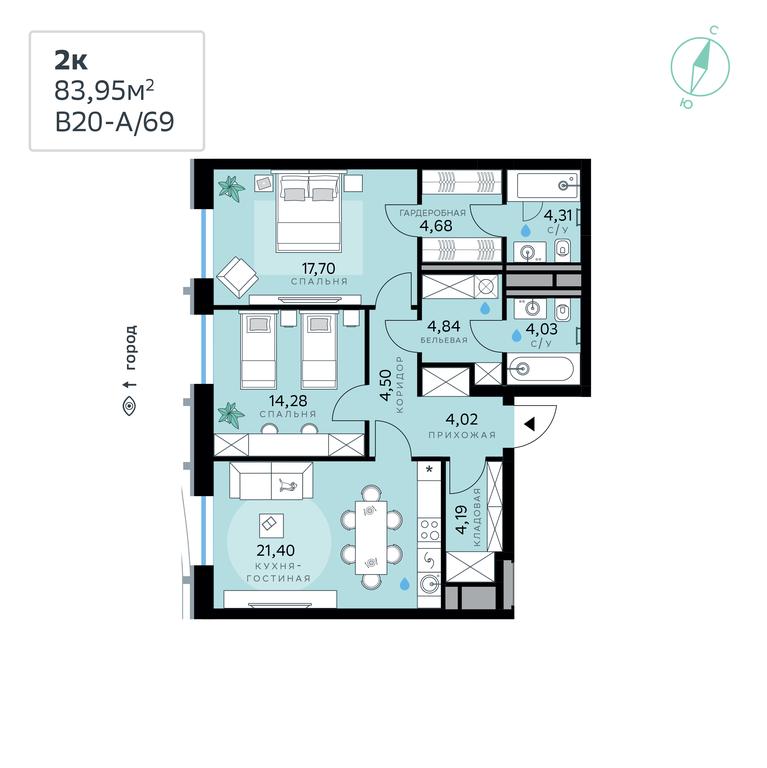 2-BD Apartment Sale, 83.95 sq. m. at SberCity, zhiloy kompleks Sbersiti, Rublyovo-Arkhangelskoye Microdistrict, Moscow, Russia #1 2-BD Apartment Sale, 83.95 sq. m. at SberCity, zhiloy kompleks Sbersiti, Rublyovo-Arkhangelskoye Microdistrict, Moscow, Russia #1