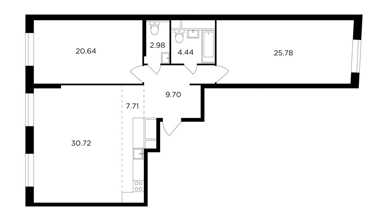 2-BD Apartment Sale, 102.2 sq. m. at KutuzovGRAD II, Petra Alekseyeva Street, 12с1, Moscow, Russia #1 2-BD Apartment Sale, 102.2 sq. m. at KutuzovGRAD II, Petra Alekseyeva Street, 12с1, Moscow, Russia #1