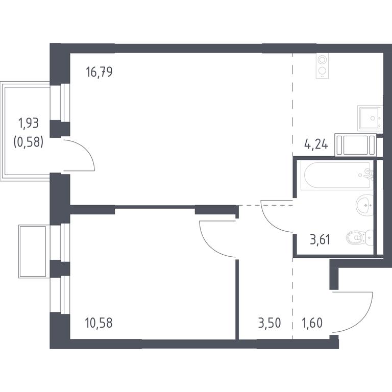 1-BD Apartment Sale, 40.9 sq. m. at Gorki Park, Shkolnaya ulitsa, 2, derevnya Korobovo, Leninskiy City District, Moscow Region, Russia #1