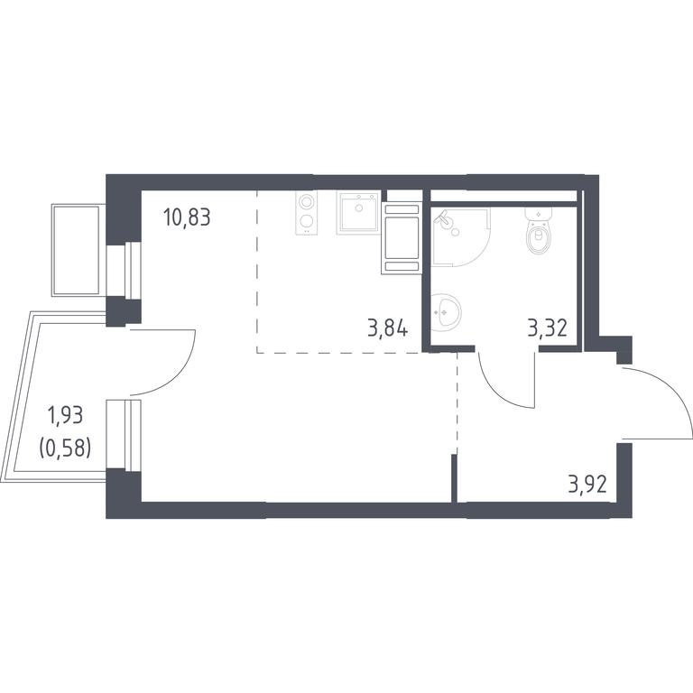 Apartment Sale, 22 sq. m. at Gorki Park, Shkolnaya ulitsa, 2, derevnya Korobovo, Leninskiy City District, Moscow Region, Russia #1