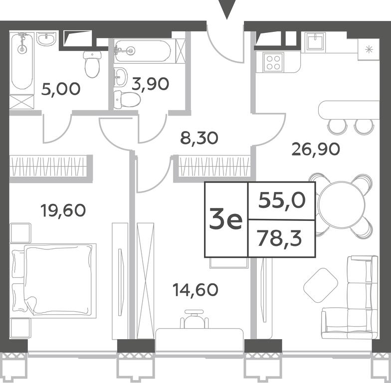 3-BD Apartment Sale, 80.1 sq. m. at Will Towers, Minskaya Street, 1/1соор1, Moscow, Russia #1 3-BD Apartment Sale, 80.1 sq. m. at Will Towers, Minskaya Street, 1/1соор1, Moscow, Russia #1