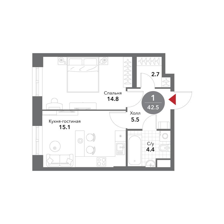 1-BD Apartment Sale, 42.6 sq. m. at Voxhall, Letnikovskaya Street, 4с2, Moscow, Russia #1 1-BD Apartment Sale, 42.6 sq. m. at Voxhall, Letnikovskaya Street, 4с2, Moscow, Russia #1