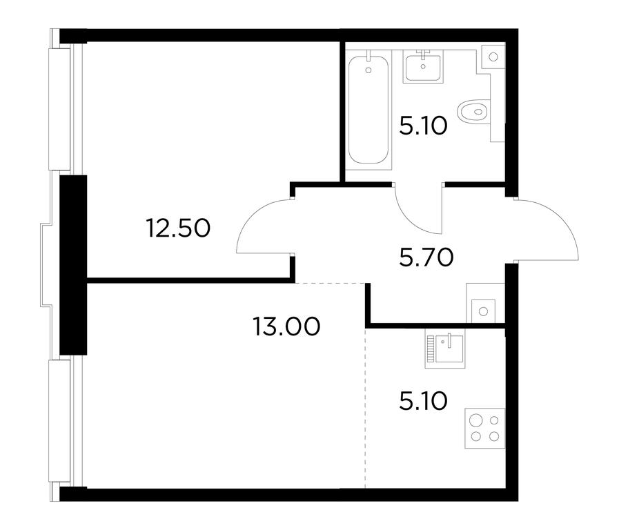 1-BD Apartment Sale, 41.4 sq. m. at Injoy, Admirala Makarova Street, 2с1, Moscow, Russia #1 1-BD Apartment Sale, 41.4 sq. m. at Injoy, Admirala Makarova Street, 2с1, Moscow, Russia #1