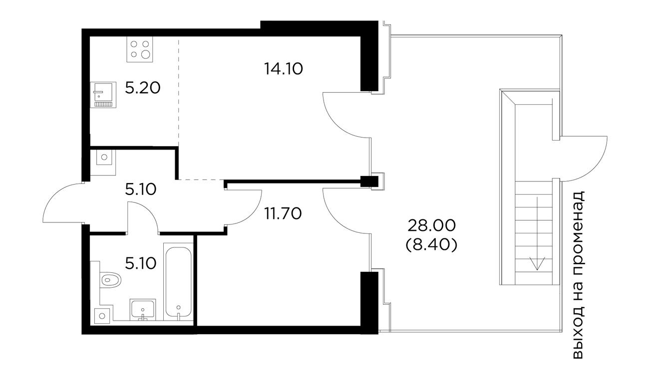 1-BD Apartment Sale, 49.6 sq. m. at Injoy, Admirala Makarova Street, 2с1, Moscow, Russia #1 1-BD Apartment Sale, 49.6 sq. m. at Injoy, Admirala Makarova Street, 2с1, Moscow, Russia #1