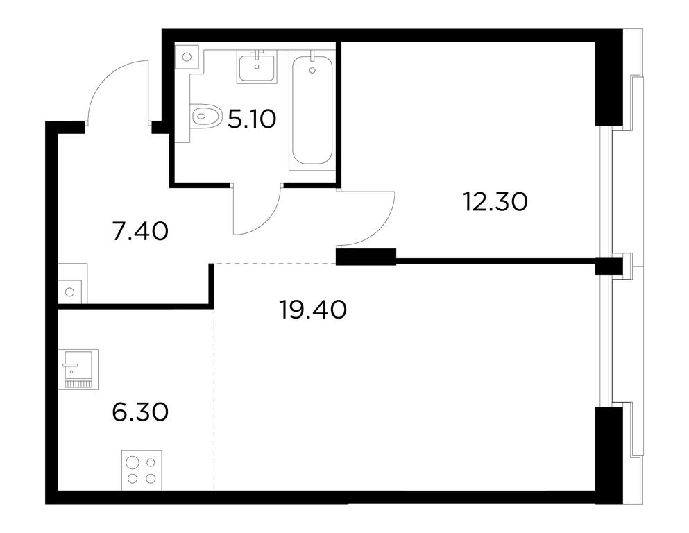 1-BD Apartment Sale, 50.5 sq. m. at Injoy, Admirala Makarova Street, 2с1, Moscow, Russia #1 1-BD Apartment Sale, 50.5 sq. m. at Injoy, Admirala Makarova Street, 2с1, Moscow, Russia #1