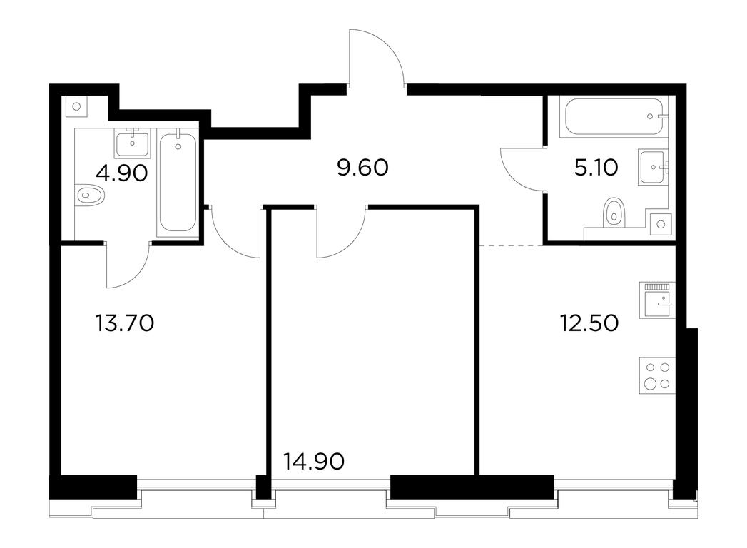 Продажа 2-комн. квартиры, 60,7 м² в ЖК «Инджой (Injoy)», улица Адмирала Макарова, 2с1, Москва, Россия #1