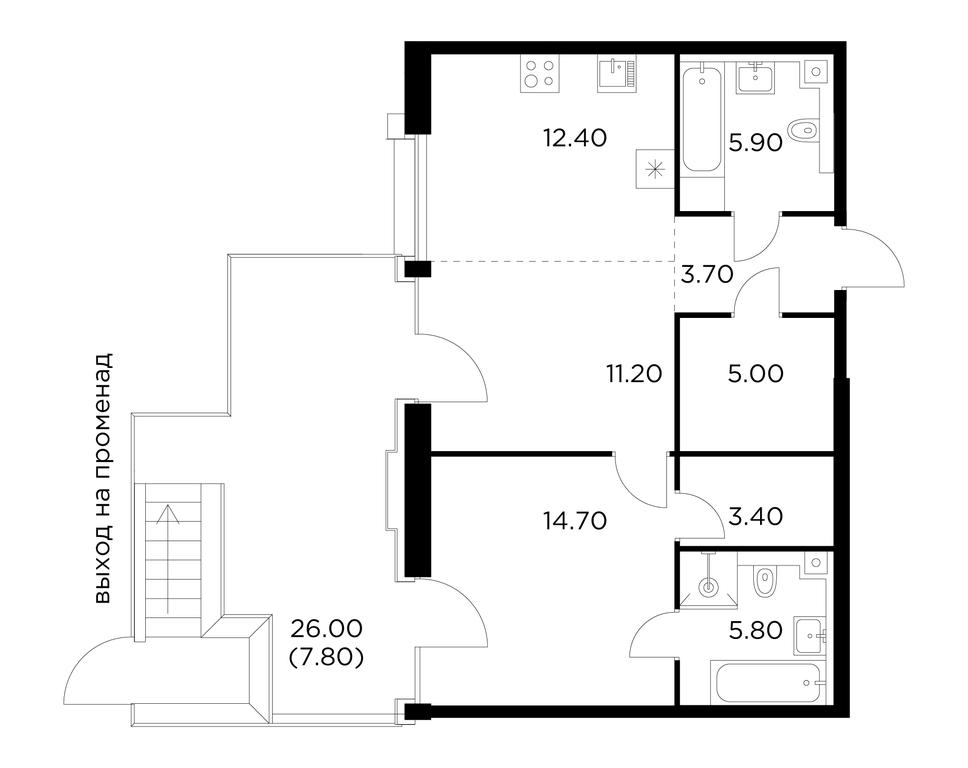 1-BD Apartment Sale, 69.9 sq. m. at Injoy, Admirala Makarova Street, 2с1, Moscow, Russia #1 1-BD Apartment Sale, 69.9 sq. m. at Injoy, Admirala Makarova Street, 2с1, Moscow, Russia #1