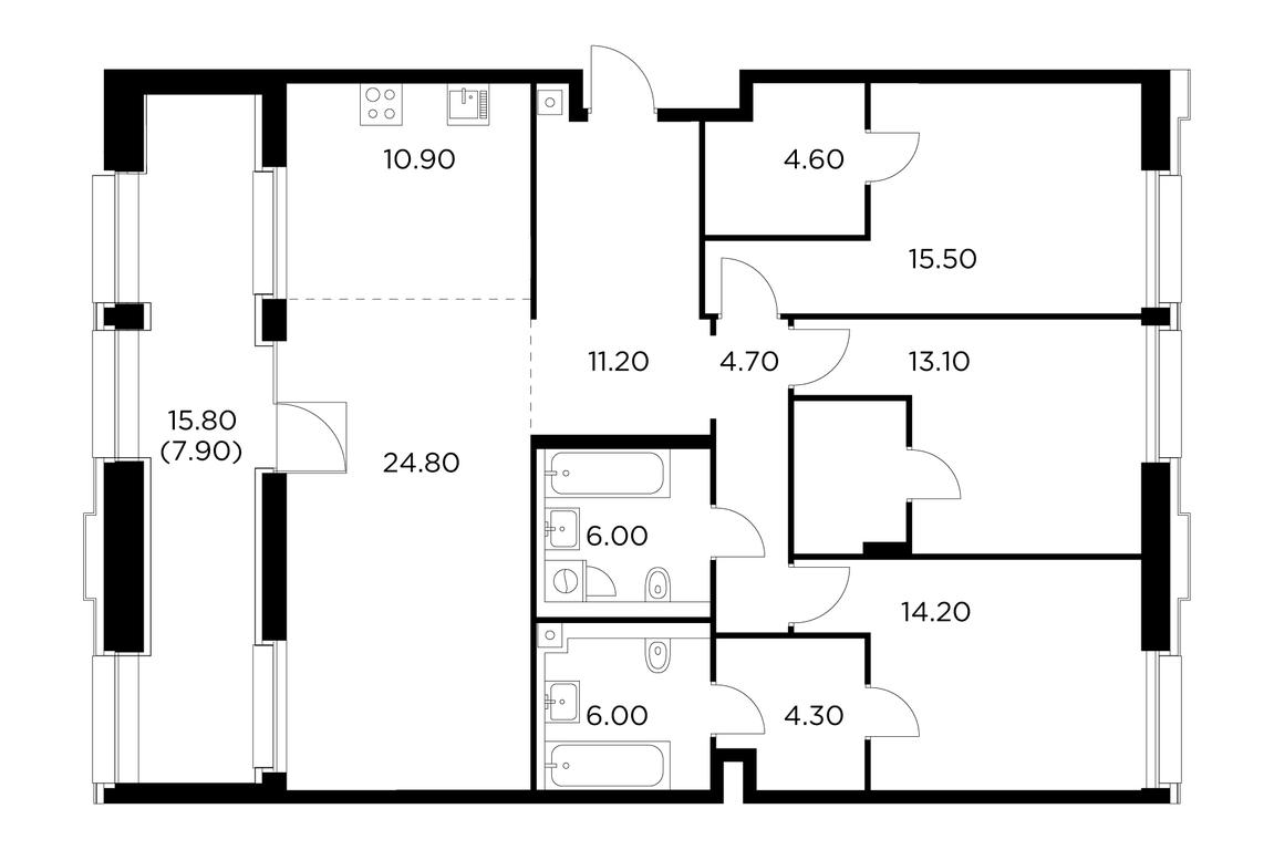 3-BD Apartment Sale, 126.6平方米 at Injoy, Admirala Makarova Street, 2с1, Moscow, Russia #1 3-BD Apartment Sale, 126.6平方米 at Injoy, Admirala Makarova Street, 2с1, Moscow, Russia #1
