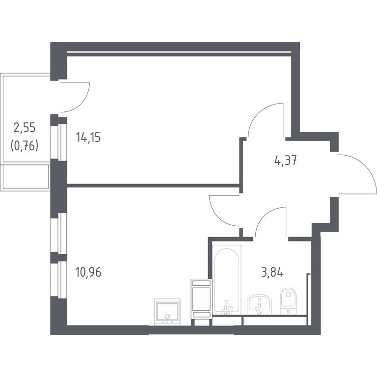 Apartment Sale, 34.08 sq. m. at Bolshoe Putilkovo, Prostornaya ulitsa, 1, Putilkovo Village, Krasnogorsk City District, Moscow Region, Russia #1