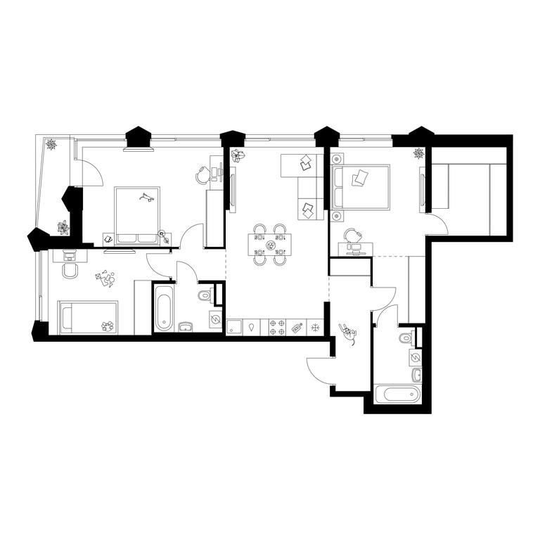 3-BD Apartment Sale, 94.8 sq. m. at Matveevskiy Park, Ochakovskoye Highway, вл3с11, Moscow, Russia #1
