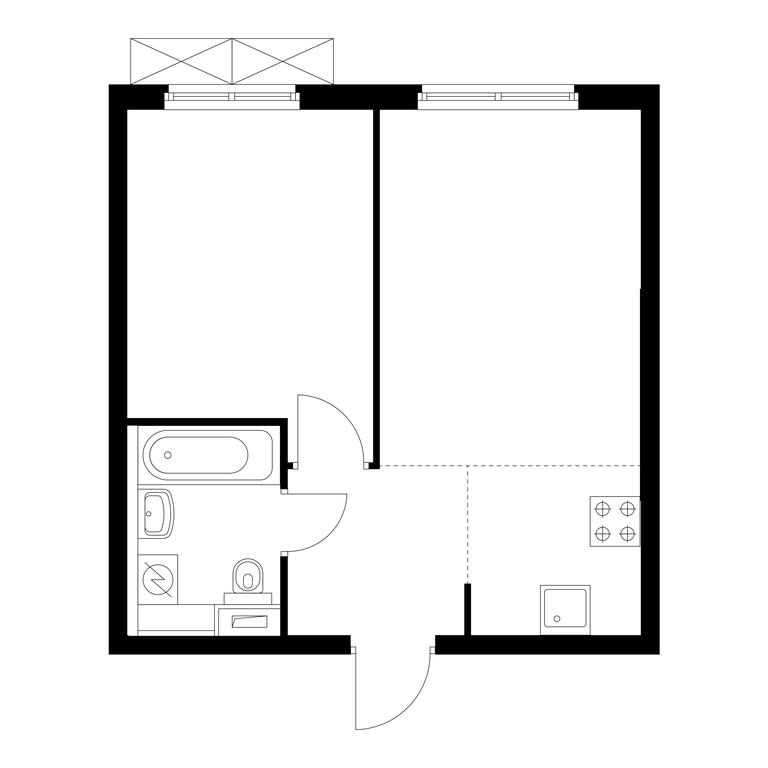 1-BD Apartment Sale, 36.2平方米 at Rustaveli 14, Rustaveli Street, 14с20, Moscow, Russia #1
