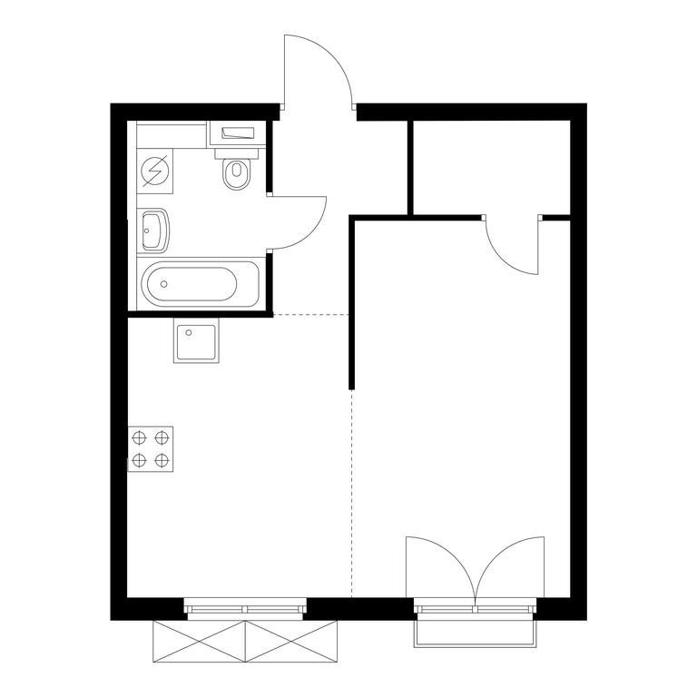 1-BD Apartment Sale, 34.4 sq. m. at Rustaveli 14, Rustaveli Street, 14с20, Moscow, Russia #1 1-BD Apartment Sale, 34.4 sq. m. at Rustaveli 14, Rustaveli Street, 14с20, Moscow, Russia #1